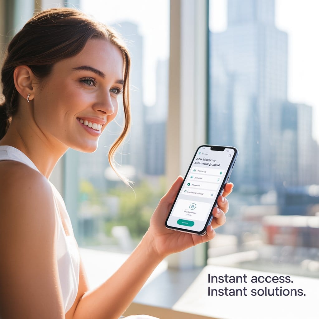 A young women shown a screen instant loan app