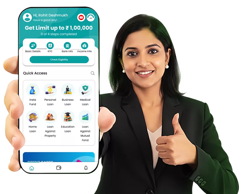 a young girl shown a mobile screen swipeloan loan app
