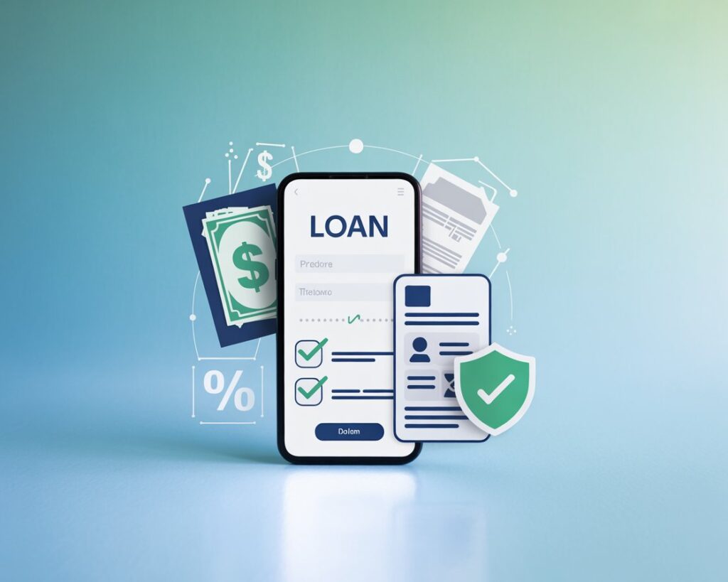 mobile and some elements in this image to indicate a right instant loan in india