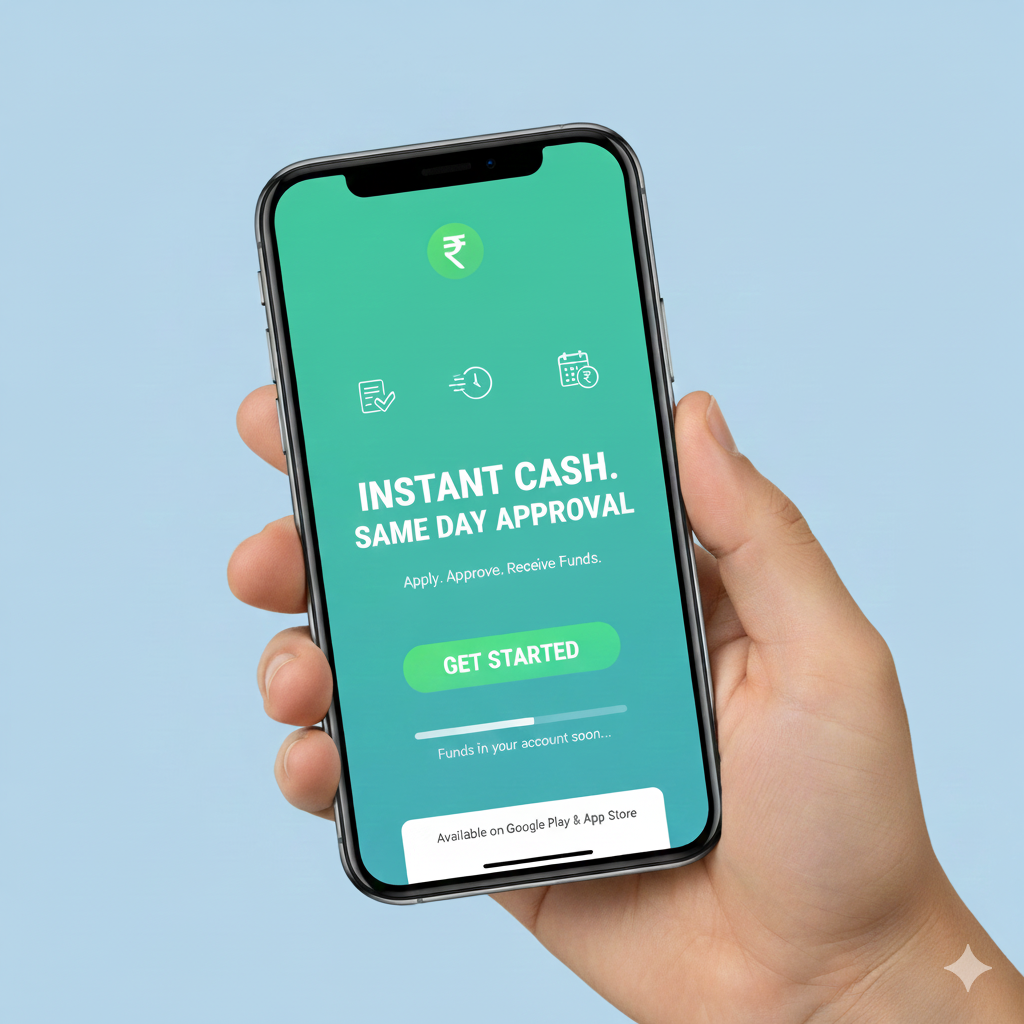 in this image shown a mobile screen to apply for short term instant loan in india