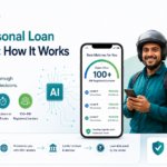 AI-powered personal loan approval in India showing a gig worker and small business owner being matched with RBI-registered lenders through SwipeLoan's AI-driven credit marketplace using alternative data beyond traditional credit scores.