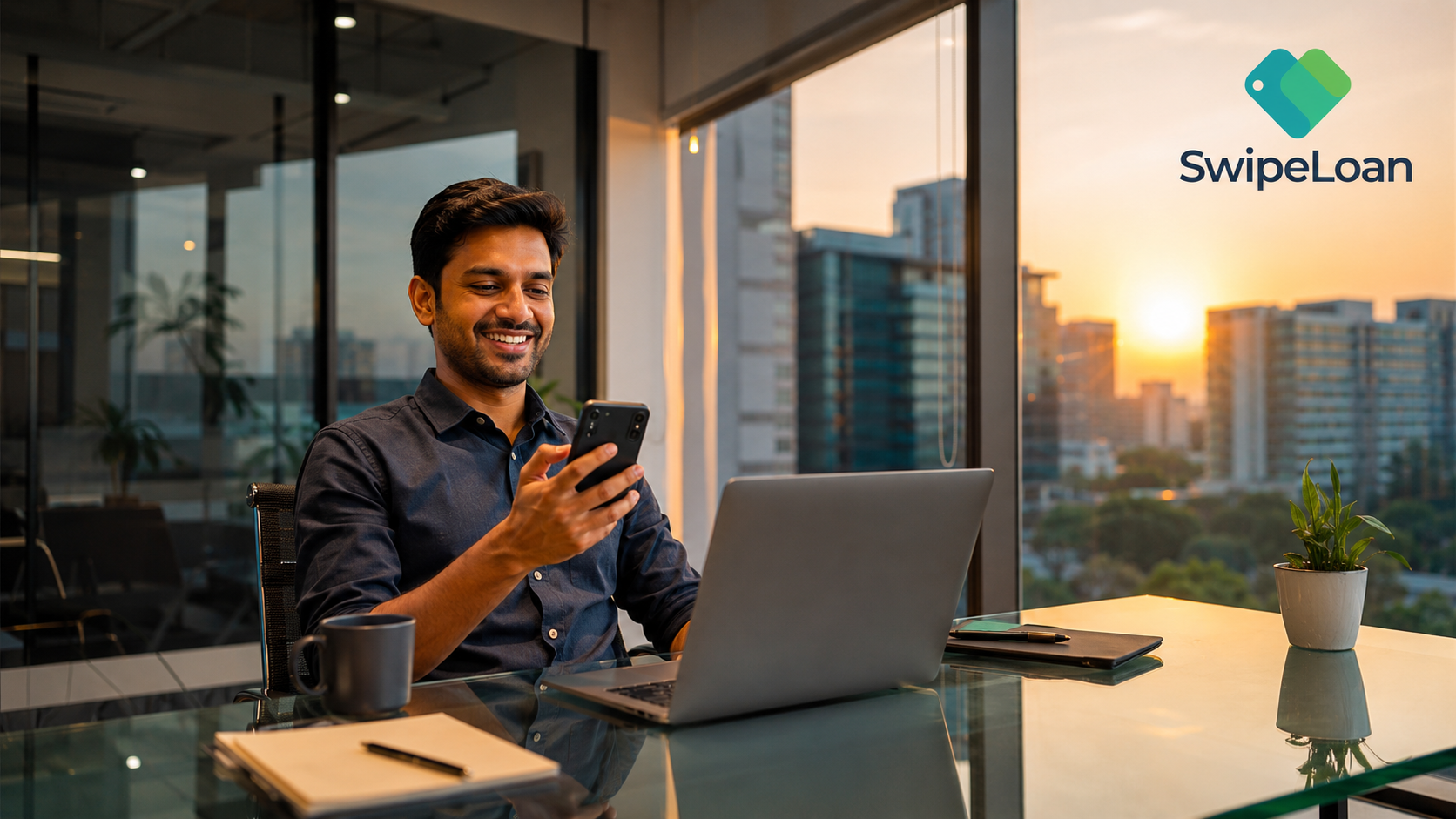 IT professional in Pune applying for a personal loan on mobile near Hinjewadi tech park — SwipeLoan