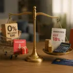 Customer checking No Cost EMI offer with hidden GST charges and discount comparison by SwipeLoan